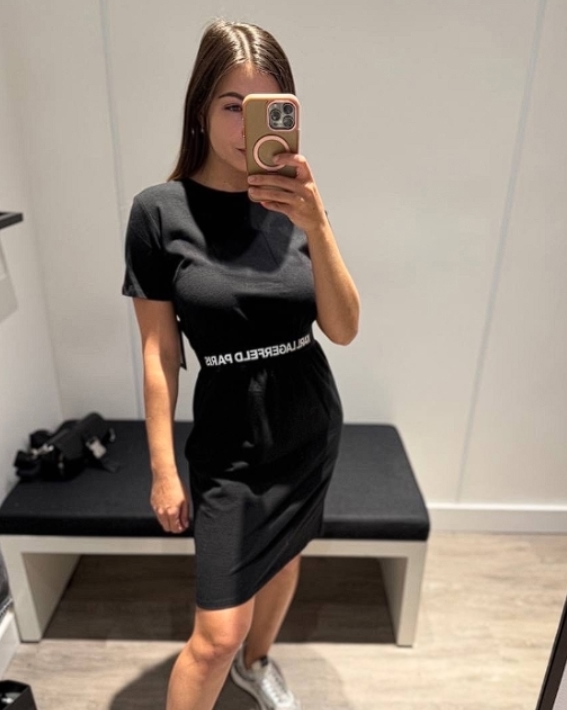 Черное трикотажное платье Karl Lagerfeld Paris