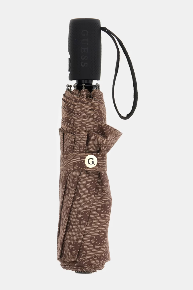 зонт Guess Peony Logo Folding Umbrella Brown