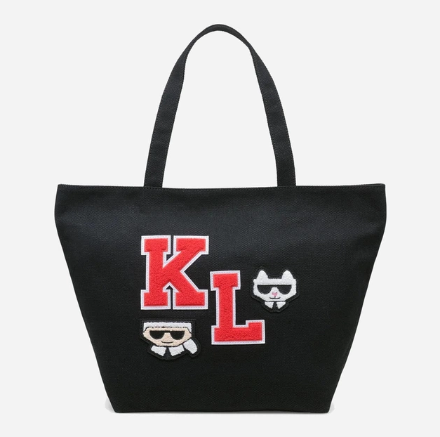 Сумка-шоппер Karl Lagerfeld Varsity Logo Canvas Tote Bag Black