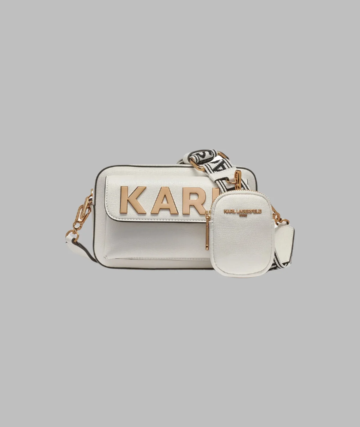 Karl Lagerfeld Lettering Camera Bag White