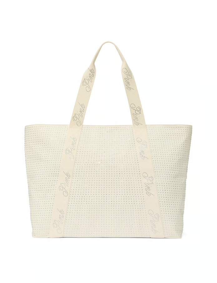 сумка PINK Victoria's Secret Perforated Canvas Tote White