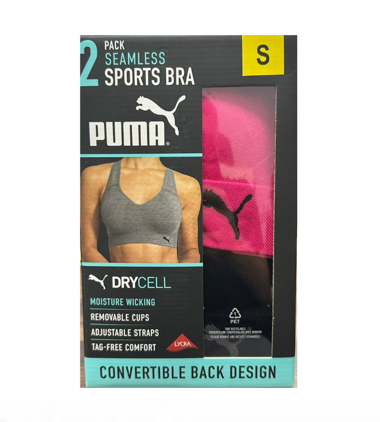 Комплект из двух бесшовных спортивных бра Puma Women's Convertible Seamless Sports Bra 2-Pack