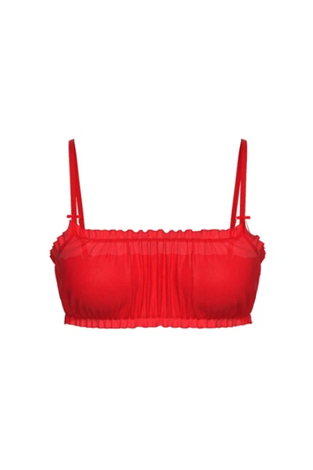 Полупрозрачный бюстгальтер-бралетт Victoria's Secret Heart Chiffon Unlined Bralette